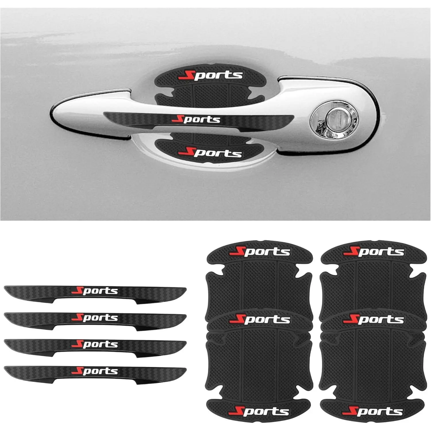 4 count  Door Protector+4PCS  Door Handle Protector,  Door Handle Scratch Protector,Universal  Door Edge Protector  Decorations Fit  ,SUV,