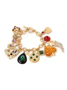 Fashion Heart & Water Drop Design Rhinestone Decor Bracelet, Elegant Charm Bracelet for Women & Girls, Trendy All-match & Exquisite Jewelry for Birthday Gift, Rhinestone Decor Bangles, Rhinestone Decorated Bangle