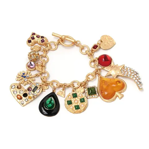 Fashion Heart & Water Drop Design Rhinestone Decor Bracelet, Charm Bracelet for Women & Girls, All-match Exquisite Jewelry for Birthday Gift, Rhinestone Decor Bangles, Bracelets Jewelry