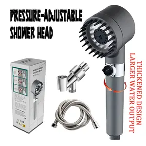 Filtered Shower Head with Handheld,High Pressure Shower Head 4 Spray Modes,ShowerHead with ON/OFF Switch for Pets,Built-in Power Wash to Clean Tub,Shower Heads Combo with Stainless Steel Hose filter