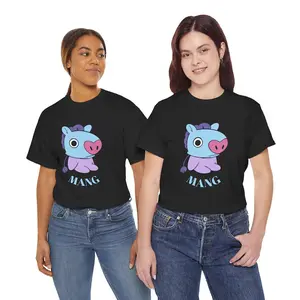 Mango Character T-shirt |  Mango Pony Dancer T-shirt, suitable for men, women, mothers, and friends, couple style, fashionable and loose, youthful and energetic, men's daily wear top