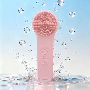 Electric Silicone Facial Cleansing Device 3-Level Heated Vibration Massage Face & Eye Area Care Gentle Exfoliation · Deep Pore Cleansing USB Rechargeable Portable Design Facial Cleansing Brush