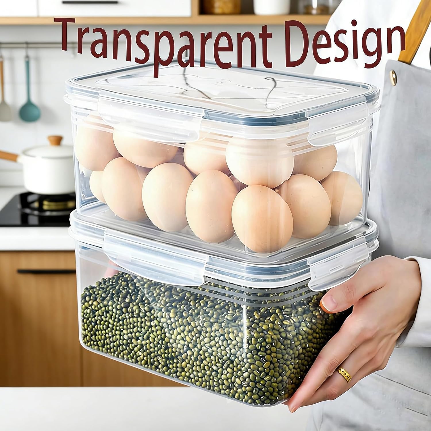 5 Pcs Fridge Fruit Storage Containers With Removable Baskets, Fridge Fruit Containers With Lids, Leak-Proof Food Storage Containers Suitable For Storing Salads, Berries, Vegetables And Meat In The Fridge.