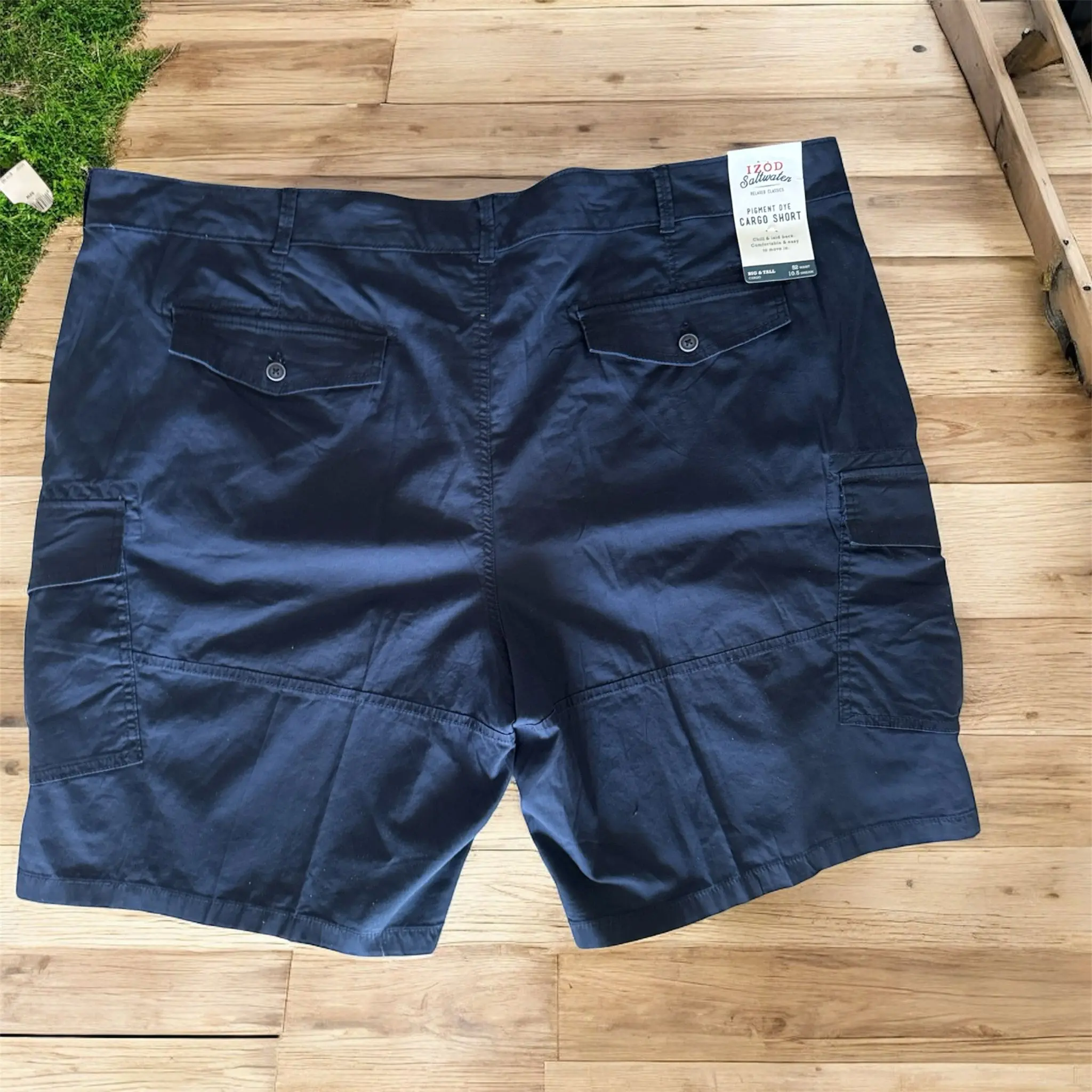 IZOD Big & Tall Saltwater Cargo Shorts Size 52 Waist Navy Blue Men's Summer Style Fashion 2025 DM to Buy