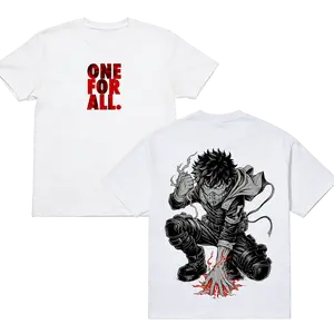 Deku My Hero Academia T-Shirt Izuku Midoriya Crew Neck Short Sleeve Anime Graphic Double-Printed Cotton T-Shirt Unisex Breathable Streatwear Casual Pure Color Tee