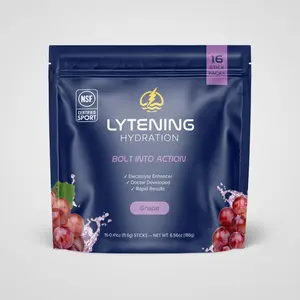Lytening Hydration - Grape Electrolyte Powder - Rapid Hydration for Athletes & Active Lifestyles - 16 Stick Packs - NSF Certified Sport - No Artificial Dyes