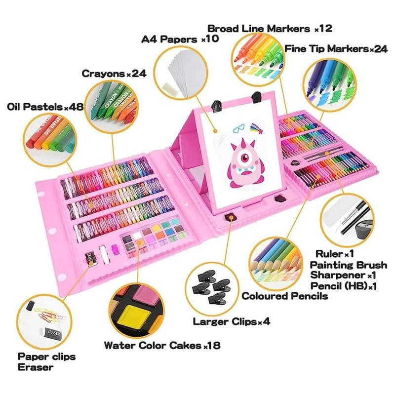 208pcs Super Large Art Set for Kids, Colorful Art Supplies, Crayons, Colored Pencils, Markers, Perfect Gift for Children