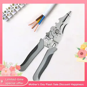 9 in 1 Wire Stripper Multi function Electrical Tool Crimping Cutter Comfortable Grip Professional Electrician Hand Tool Home DIY Maintenance Repair Kit