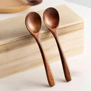 Natural Wooden Spoon Set, Durable Eco-Friendly Long Handle Cooking Spoons, Ideal for Kitchen, Baking & Serving, Multi-Size Options Available
