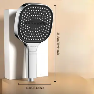 High-pressure multi-mode hand shower, high-flow hand shower, square rain spray, polished surface shower accessories