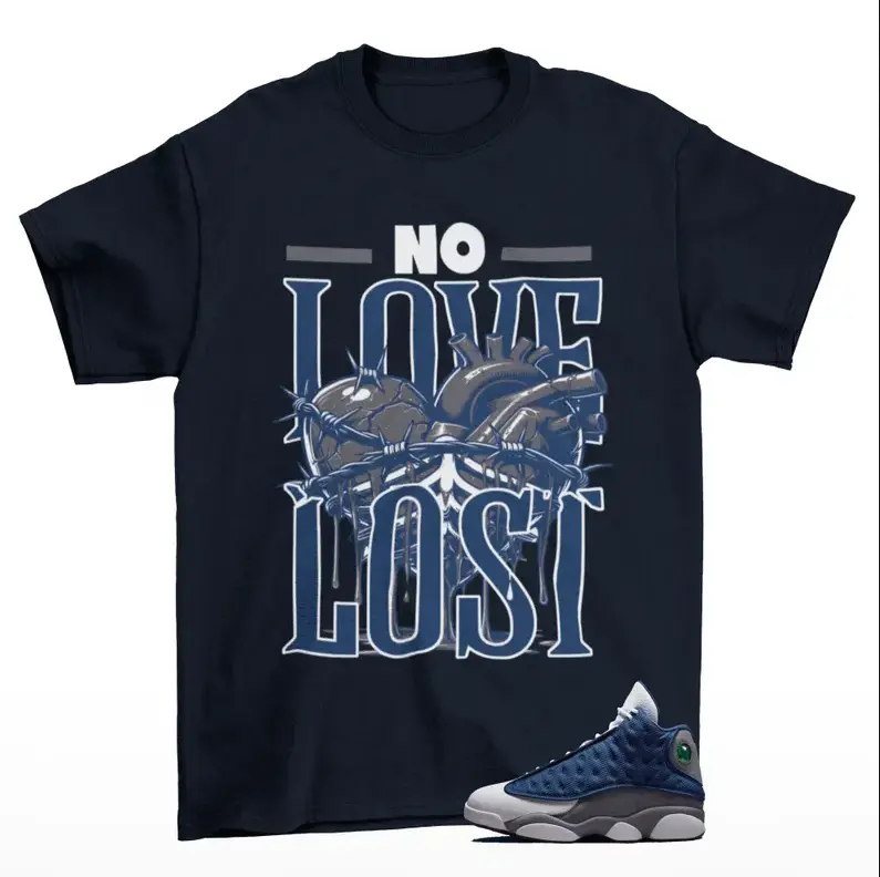 Loveless Sneaker Shirt Navy to Match AJ 13 Flint