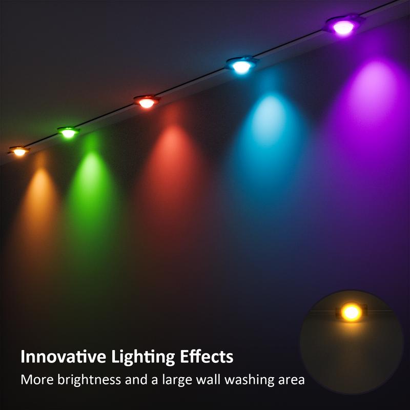 Fussion 100-200FT RGB Eave Outdoor Lights Permanent LED Colorful Eaves with APP & Remote Control IP67 Waterproof Festive Decorations 100FT/150Ft/200Ft/300FT/400FT