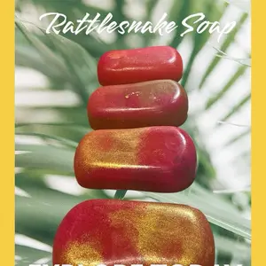 Weird  2  Rattlesnake Soap - Ancient Formula with Vegetable Glycerin, Indian Neem Oil, Rattlesnake Oil & Pine Needles Oil in Red & Gold Colors