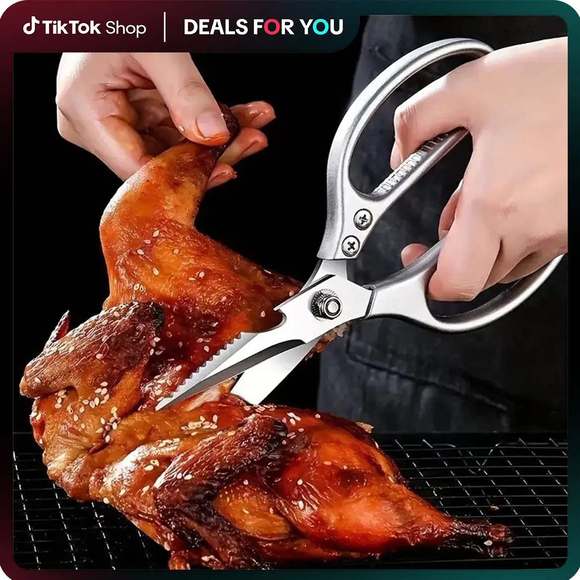 1/2 Pack of Premium Heavy Duty Multifunctional Kitchen Scissors - Super Sharp 304 Stainless Steel Blade, Forged Construction, Ergonomic Design for Eas