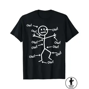 Humorous Chronic Pain Awareness T Shirt for Summer Casual Wear Round Neck Short Sleeve Machine Washable Everyday Top TJT