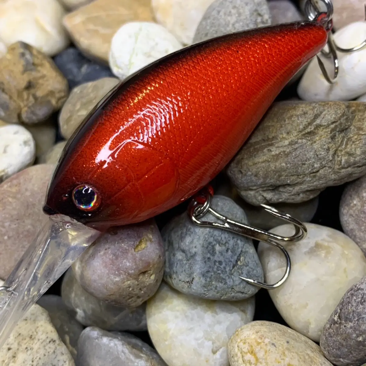 Mayhem Fishing Custom Painted Rock Crawler Style KO Crankbait Hot Rod Candy Red