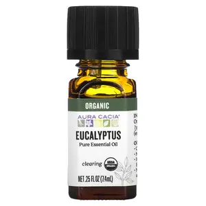 Aura Cacia Pure Essential Oil, Organic Eucalyptus, 0.25 fl oz (7.4 ml)