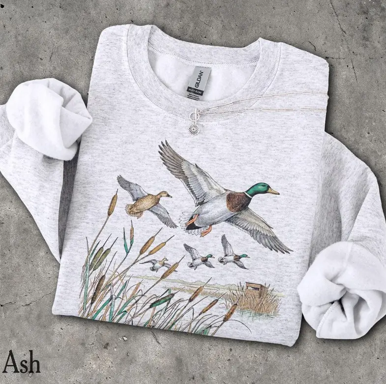 Ducks Sweatshirt , Nature Nostalgia Sweatshirt