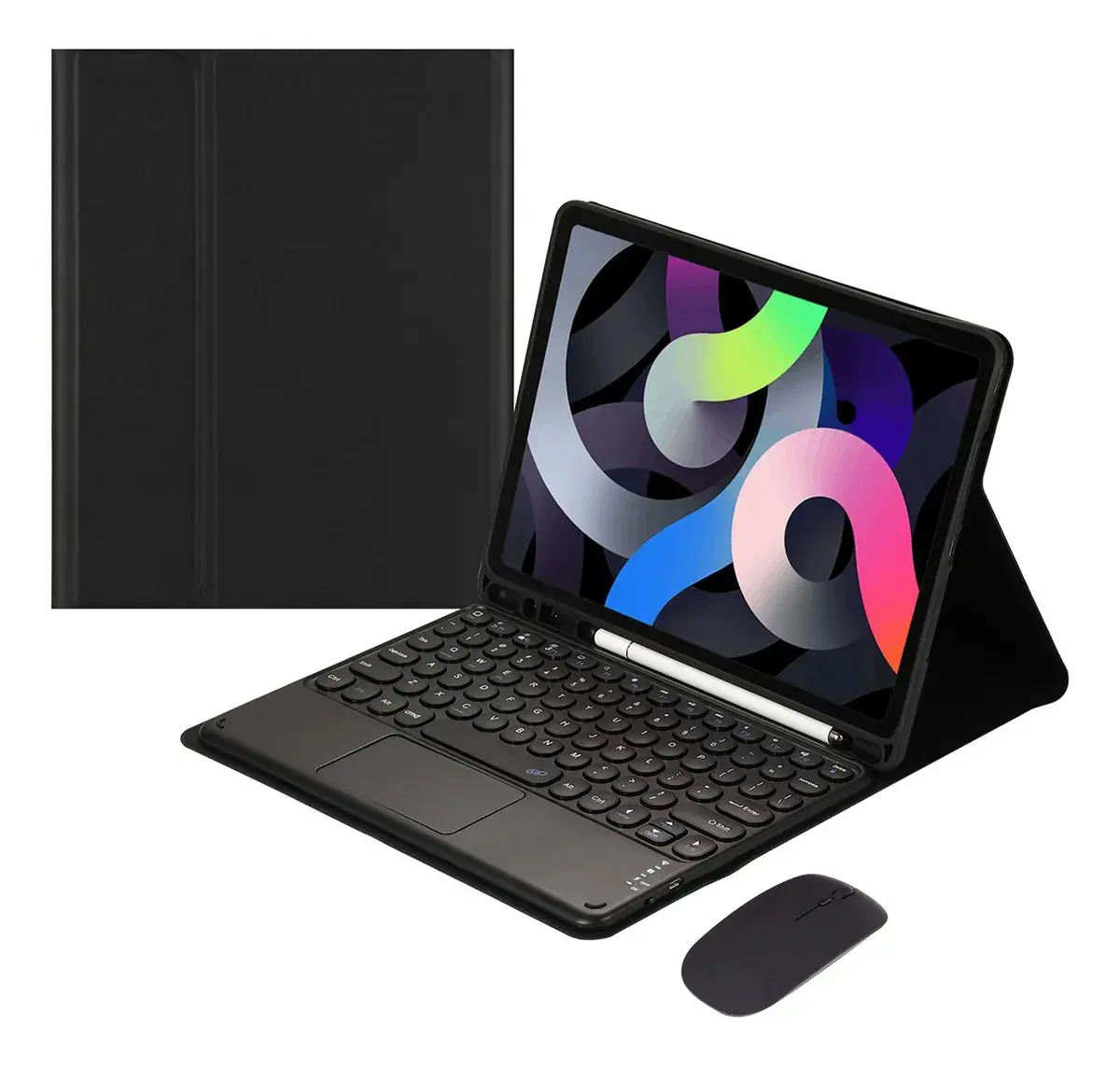 iPad Keyboard Case with Touchpad and Mouse for 10.2 inch iPad 9/8/7th Generation, Magnetic Folio Keyboard Cover - Rechargeable Keyboard with USB Cable, iPad Accessory Device Tablet