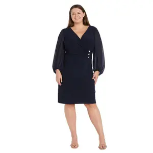 R&M Richards 1646W Short Plus Size Mother of the Bride Dress