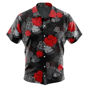 Black Aloha Akatsuki Button Up Hawaiian Shirt
