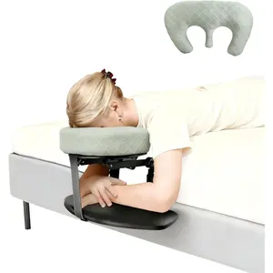 Massage Headrest for Bed, Adjustable Massage Face Cradle at Home, Portable Massage Table Kit for Sleeping Mattress, Face Down Pillow After Eye Surgery (with Armrest Shelf & Breast Pillow)