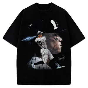 [🎉100% Cotton] Aaron New York Custom Comic Style Baseball Custom Graphic T-Shirt Crewneck Cotton Menswear Top