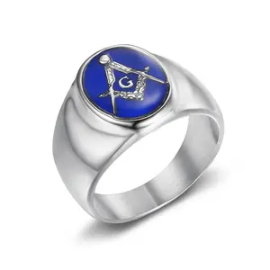 Fashionable and Minimalist Hip-hop AG Pattern Stainless Steel Men's Ring Suitable for Daily Party Accessories