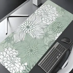 Floral Pattern Mouse Pad, Rectangle Gaming Mouse Pad, Non-slip Rubber Pad, Aesthetic Desktop Decoration Protective Pad for Home, Office, Desk Accessories