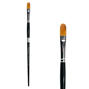 Trekell Golden Taklon Long Handle Artist Brush -  Size #12 Filbert