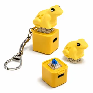 Cute Sound Activated Croaking Frog Keychain Featuring LED Lights, Portable Sensory Keyboard Clicker for Anxiety Stress Relief, Ideal for ADHD and Autism