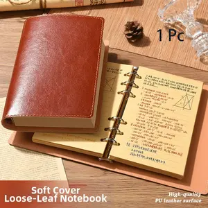 120 Sheets A5 A6 Leather Refillable Binder Notebook, Loose Leaf Journal with Metal Rings, Lined Writing Notebook for Office Study Planning, Note Taking Diary Travel Memo Book, Durable Cover and Replaceable Pages, Back to School Supplies