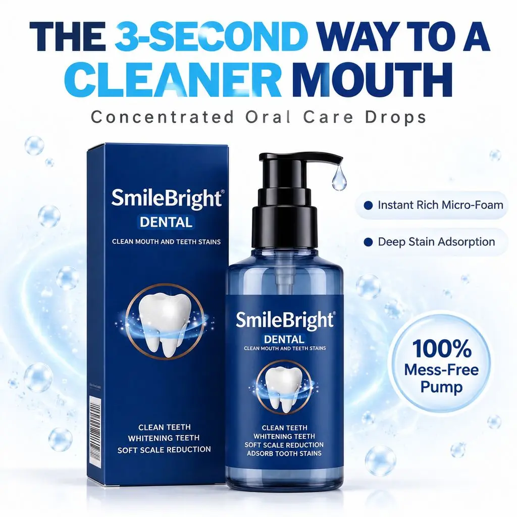 Oral Care Drops Toothpaste - Gentle Daily Travel-Size Formula, 2-3 Drops Application, Deeply Cleans Teeth, Freshens Breath, Removes Surface Stains, Add 2–3 Drops