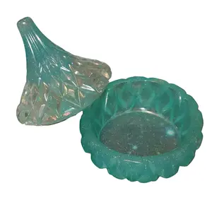 Baby blue and clear trinket tray with lid Dish Plates