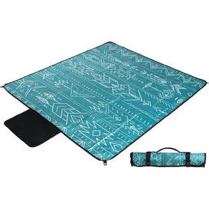 Beach Blanket Waterproof Sandproof and Picnic Blanket - Large Outdoor Blanket for Camping, Beach & Travel - Foldable Picnic Mat with Carry Bag, Lightweight Gingham Outdoor Rug - Beach Essentials