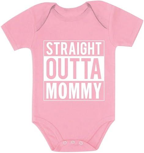 Tstars Straight Outta Mama Bodysuit - Funny Baby Clothes Outfit for Newborn Girl or Boy Gift for New Parents America Humor Versatile