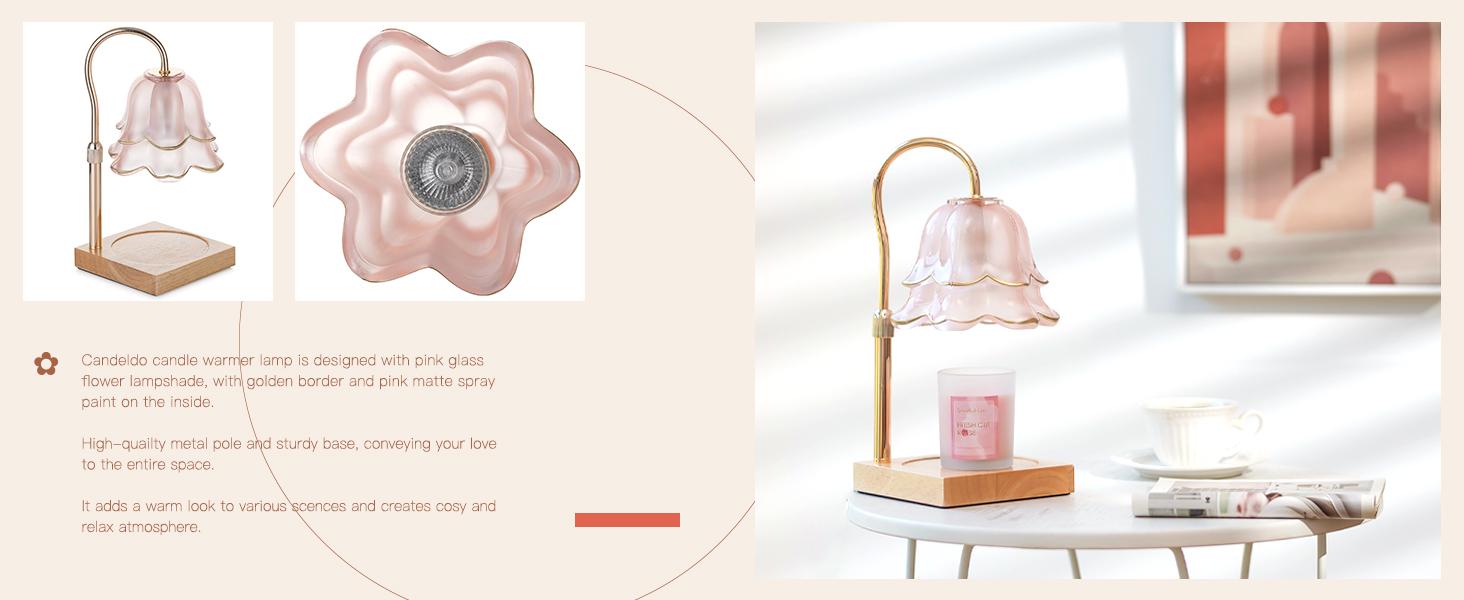 Candle Warmer Lamp, Height Adjustable with Timer, 2 Bulbs Included, Flameless Fragrance Lamp for Home Bedroom Decor, Ideal Gift for Mom Birthday