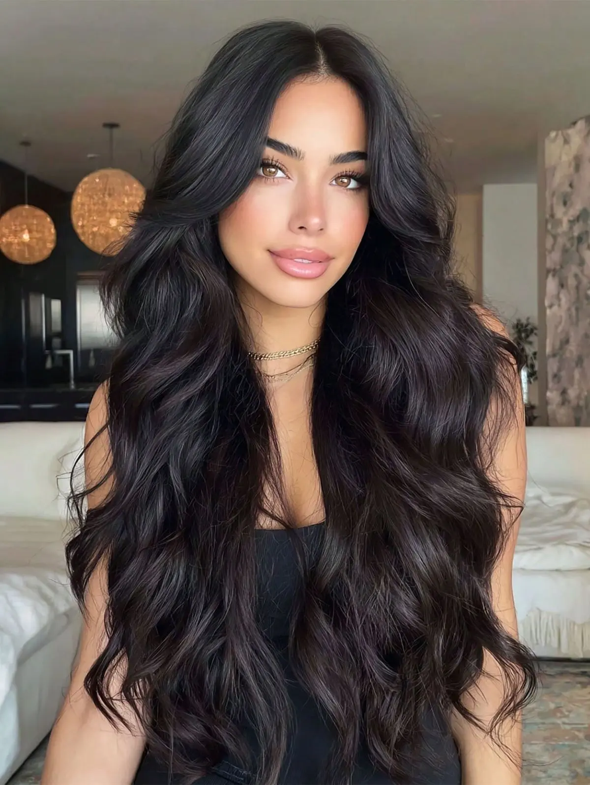 SUUSHE HAIR 13x4 Hd Lace Frontal Wig Synthetic hair For Black Women 160 Density 26 Inch Body Wave Lace Front Wig Brazilian Hair Wig Loose Wave Synthetic hair Lace Human Hair Lace Closure Wigs