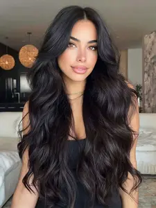 SUUSHE HAIR 13x4 Hd Lace Frontal Wig Synthetic hair For Black Women 160 Density 26 Inch Body Wave Lace Front Wig Brazilian Hair Wig Loose Wave Synthetic hair Lace Human Hair Lace Closure Wigs