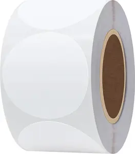 2 inch Circle Color Direct Thermal Stickers Shipping Labels for Barcodes,Name Tag,DIY Logo Design,QR Code,Inventory Compatible with Zebra,Rollo and More-750 pcs (2 inch,White)