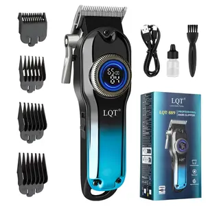 LQT Professional Cordless Hair Clippers for Men, Rechargeable Electric Hair Trimmer with LCD Display, 4 Guide Combs, USB Charging, Haircut Kit for Fades, Beard Grooming, Home Barbers