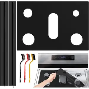 High Temperature Resistant Stove Mat, 1 Set Oil-proof & Anti-scratch Gas Stove Cleaning Mat, Kitchen Accessories for Home Dining Room Barbecue, Coasters, Kitchenware