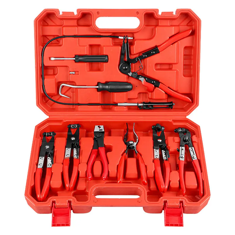 8-Piece Circlip Pliers Set, Metal Hand Tool with Lightweight Handle, Labor-Saving Flexible High-Strength Design for Automotive Repairs, Easy Maneuverability & Precise Control, Compatible with Tool Box, Includes Combination Pliers