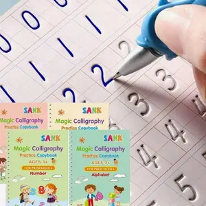 Sank Magic Practice Copybook Pen Preschools Kids Calligraphy English Verison Free Wiping Children Reusable Writing Book