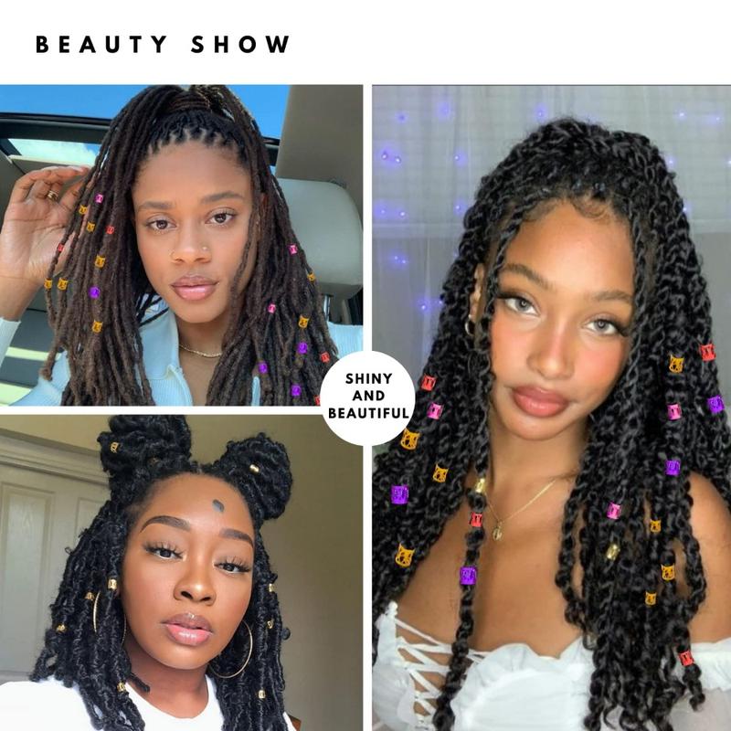 400 Hair  for Braids Accessories Dreadlocks Beads Hair Cuffs Hair Rings Hair Braid Clips Colorful Aluminum Adjustable Metal Hair Accessories for Women and Girls (Multi-colored)