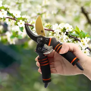 Pruning Shears, Garden Shears,Professional Bypass Pruner Hand Shears Heavy Duty, Garden Clippers,8" Hand Pruners with Foam-Grip Handles,Plant Cutting Scissors for Gardening,Hedge