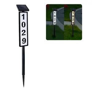Solar Powered Address Number Sign Light, Outdoor LED Address Number Light, Solar Powered Outdoor Lighting for Home Yard Garden, House Number Plate, Lighted House Number, Illuminated House Numbers, House Numbers For Outside Light Up