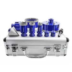 SHDIATOOL Diamond Tile Drill Bits Set,Porcelain Hole Saw, Cutter for Marble Ceramic Granite 9pieces(6/6/20/25/35/50/75/100mm/2 inch)