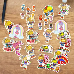 Stickers Pack 20 Pcs Rainbow Waterproof Water Bottle Brite Aesthetic Vinyl Car Laptop Guitar Bike Colorful Skateboard Luggage Bumper