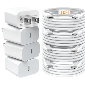 4 Pack 20W USB-C iPhone Fast Charger with Lightning Cable - [MFi Certified] Fast Charger for iPhone 14/14 Pro Max/13/13 Pro/12/12 Pro/11/11 Pro/XS